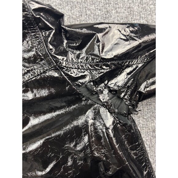 R13 Lambskin Leather Jacket Women's M Black Patent Full Zip Pockets Mock Neck - Picture 10 of 10